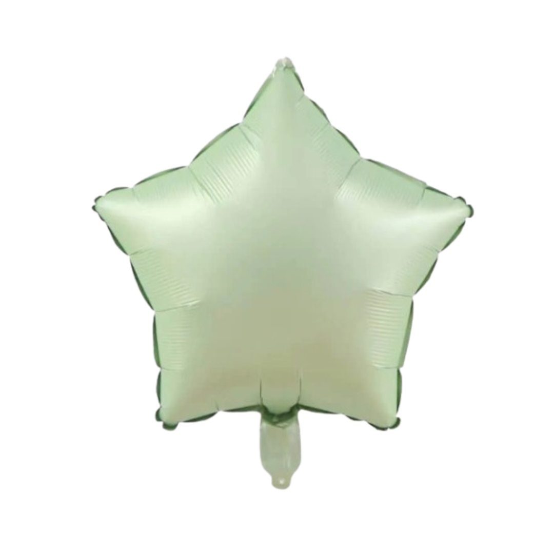 Mint Green Star Foil Balloon – 18" Pastel Star Olive Balloons for Baby Shower & Party Decor