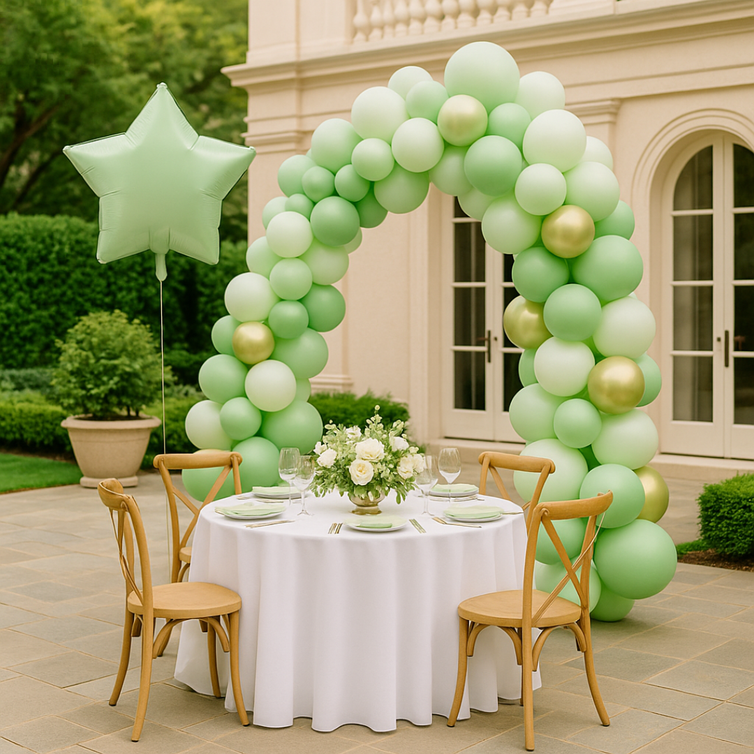 Mint Green Star Foil Balloon – 18" Pastel Star Olive Balloons for Baby Shower & Party Decor