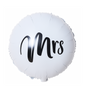 White 18 inch “Mrs” round foil balloon – bridal party decor