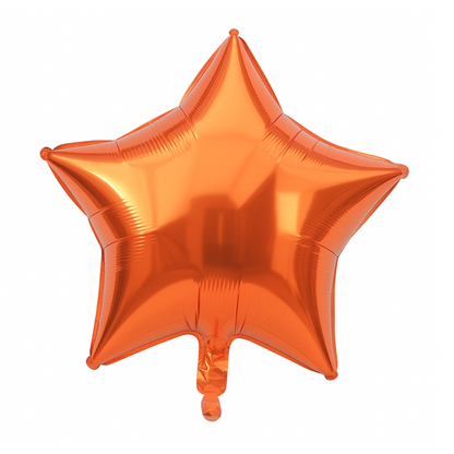 Orange Star Foil Balloon – 18 Inch | Helium or Air | Birthday & Party Decoration