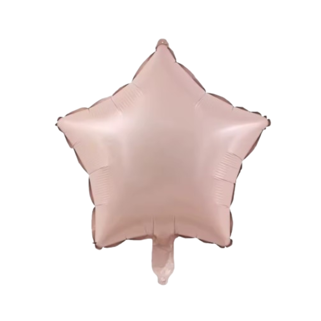 Pastel Nude Pink Star Foil Balloon – Metallic 18 Inch Balloon for Birthday and Baby Shower Decorations