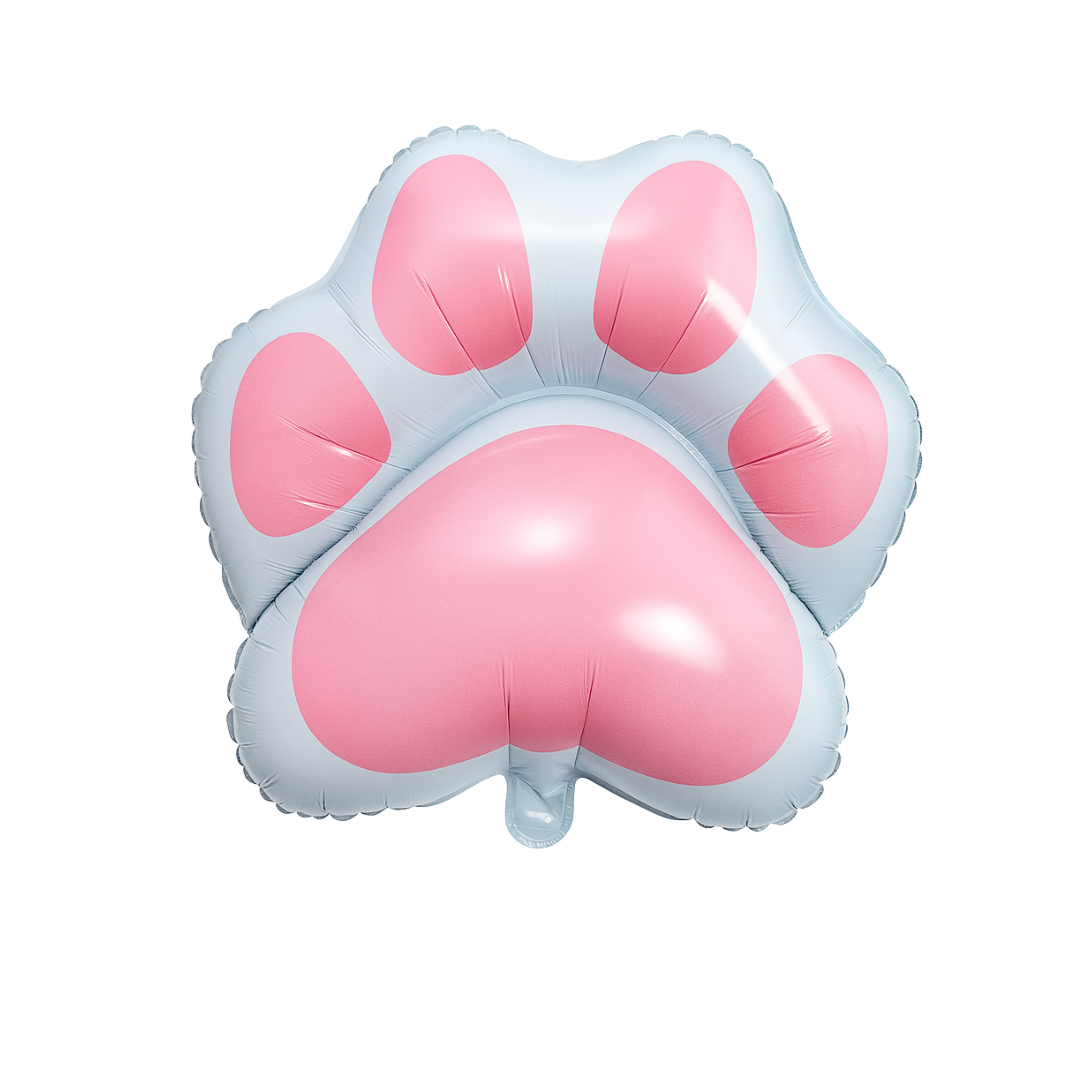 Paw Print Foil Balloon – Pink or Grey Paw Balloon | Dog Birthday, Cat Party, Pet Themed Decoration