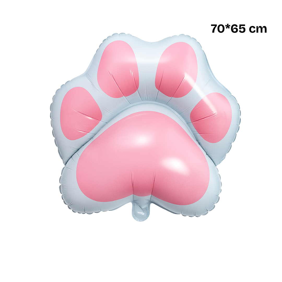 Paw Print Foil Balloon – Pink or Grey Paw Balloon | Dog Birthday, Cat Party, Pet Themed Decoration