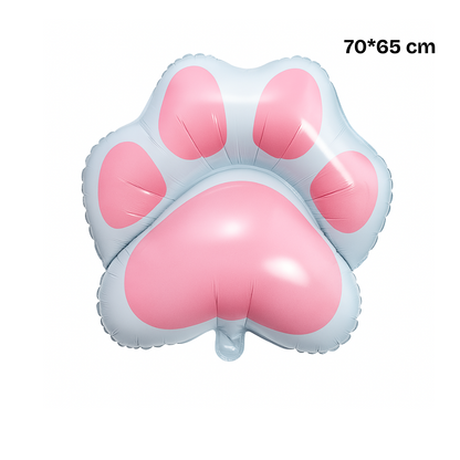 Paw Print Foil Balloon – Pink or Grey Paw Balloon | Dog Birthday, Cat Party, Pet Themed Decoration