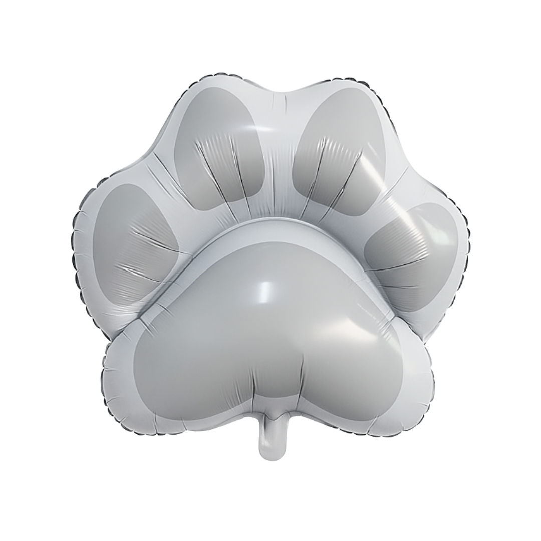 Paw Print Foil Balloon – Pink or Grey Paw Balloon | Dog Birthday, Cat Party, Pet Themed Decoration