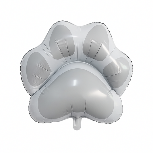 Paw Print Foil Balloon – Pink or Grey Paw Balloon | Dog Birthday, Cat Party, Pet Themed Decoration