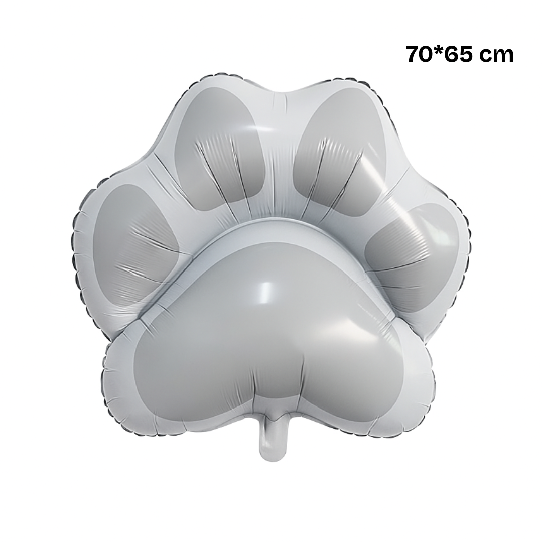 Paw Print Foil Balloon – Pink or Grey Paw Balloon | Dog Birthday, Cat Party, Pet Themed Decoration