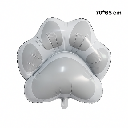 Paw Print Foil Balloon – Pink or Grey Paw Balloon | Dog Birthday, Cat Party, Pet Themed Decoration