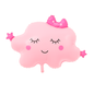 Pink Cloud Balloon with Bow – Cute Foil Balloon for Baby Girl or Toddler Birthday Party