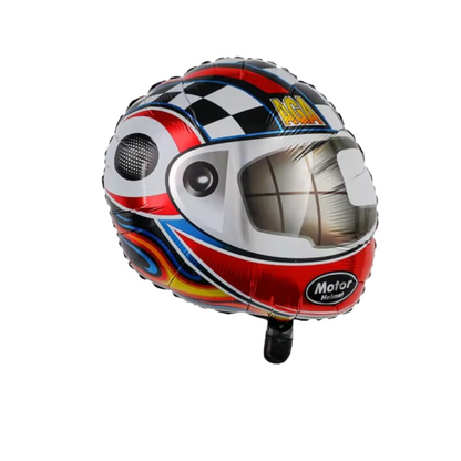 Racing Helmet Foil Balloon – Motorbike Party Decoration for Kids