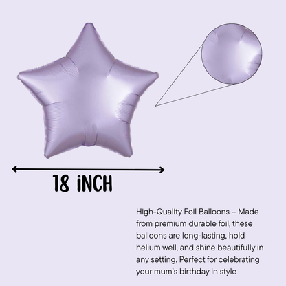 Colourful rainbow foil balloon with two smiling clouds, purple and yellow star balloons, and transparent confetti balloons — perfect for kids’ birthday or baby shower decorations