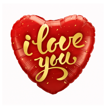 Romantic I Love You heart foil balloon 18" – anniversary & proposal decor
