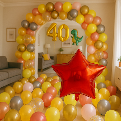 Red Star Foil Balloon – Mylar Balloon for Birthday & Party Decorations