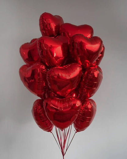Red Heart Foil Balloon – 18" Romantic Metallic Party Decoration