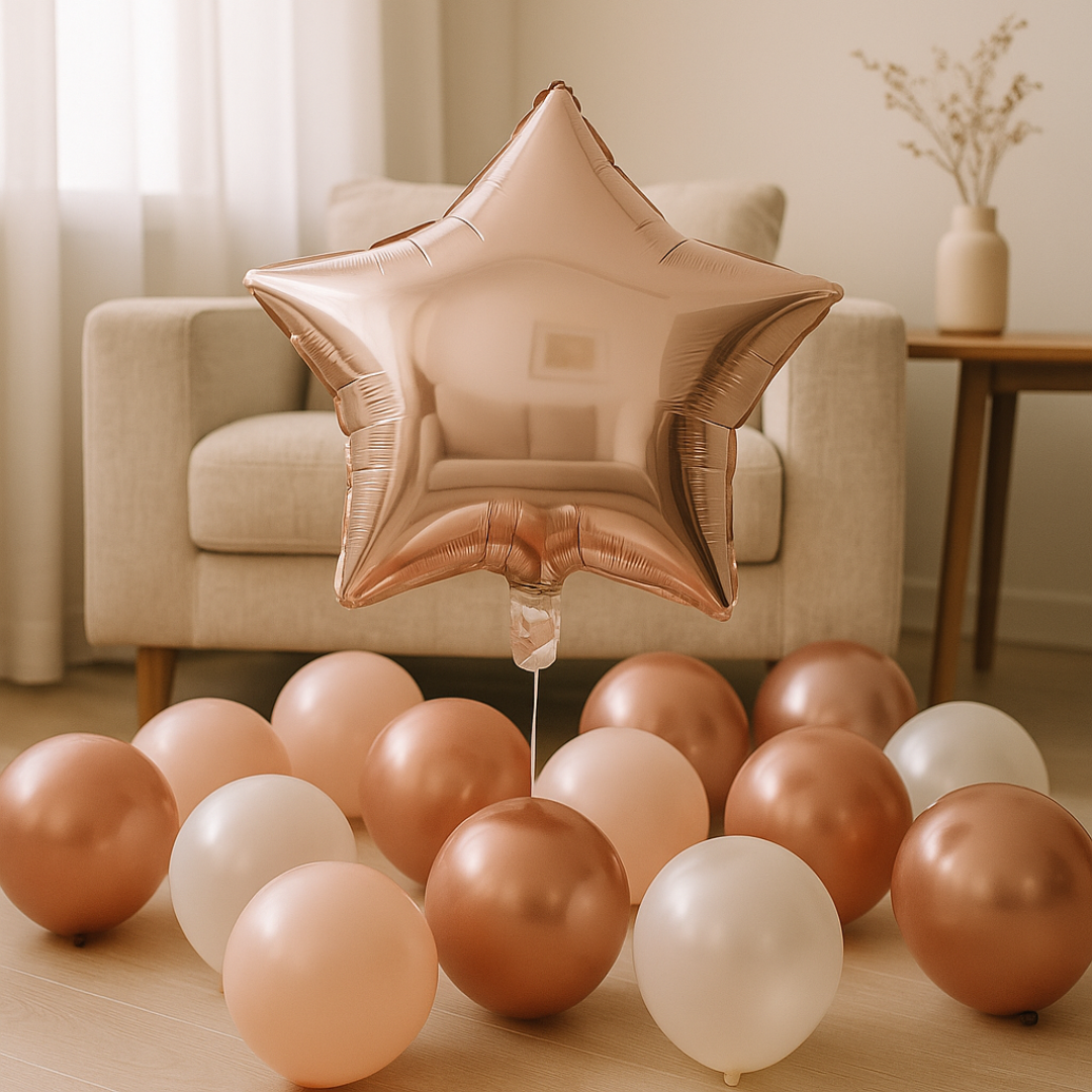 Rose Gold Star Foil Balloon – Mylar Balloon for Birthday & Party Decorations