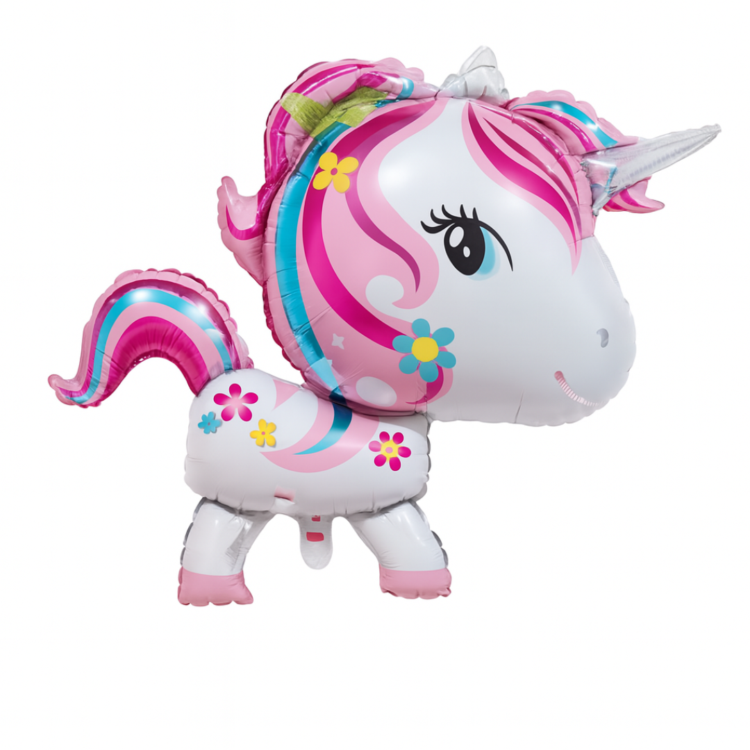 Unicorn Foil Balloon – Pink & Rainbow Party Decoration