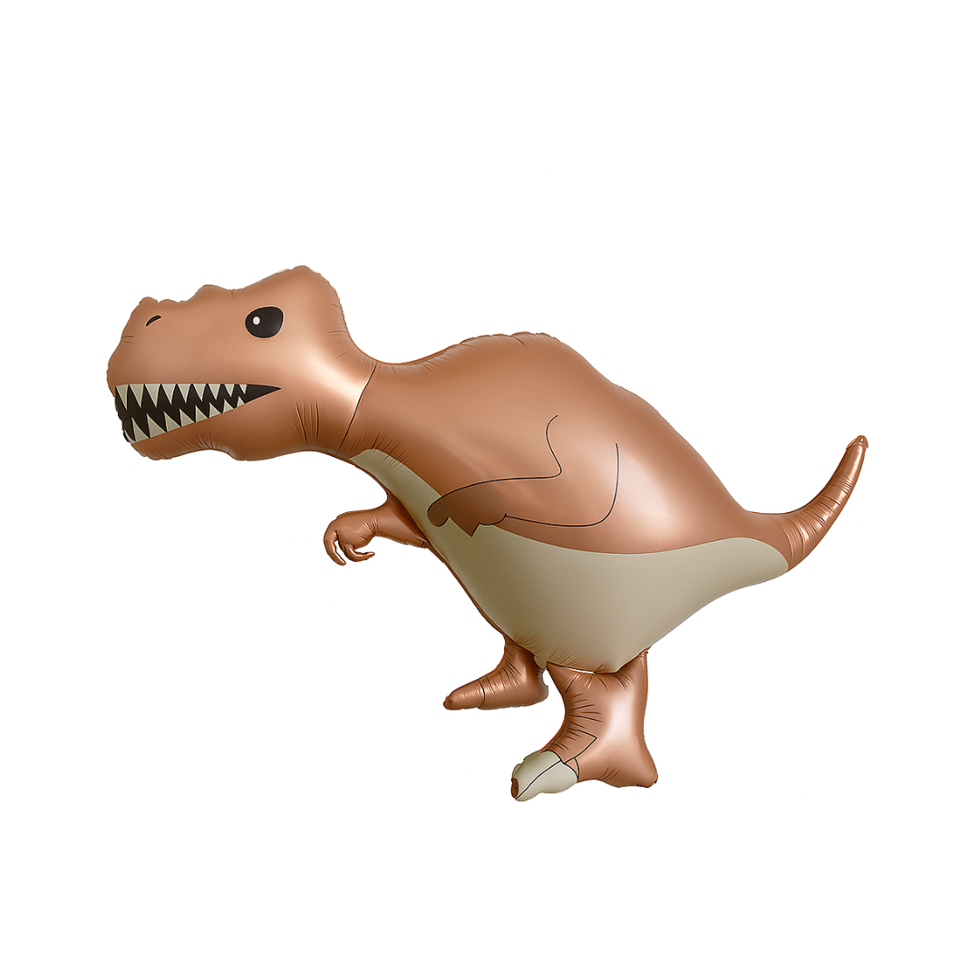 T-Rex Dinosaur Foil Balloon – Giant Brown Tyrannosaurus Balloon for Dino Birthday Party Decoration
