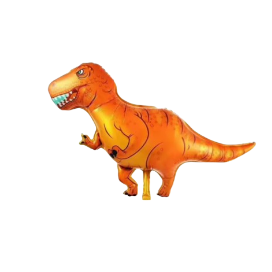 T-Rex Dinosaur Balloons – Orange Foil Balloon for Kids Birthday Party Decoration