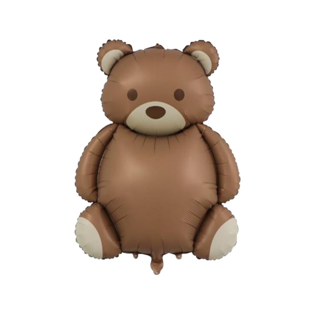Teddy Bear Foil Balloon | Minimalist Brown Bear Design | Baby Shower & Birthday Decor