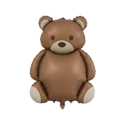 Teddy Bear Foil Balloon | Minimalist Brown Bear Design | Baby Shower & Birthday Decor