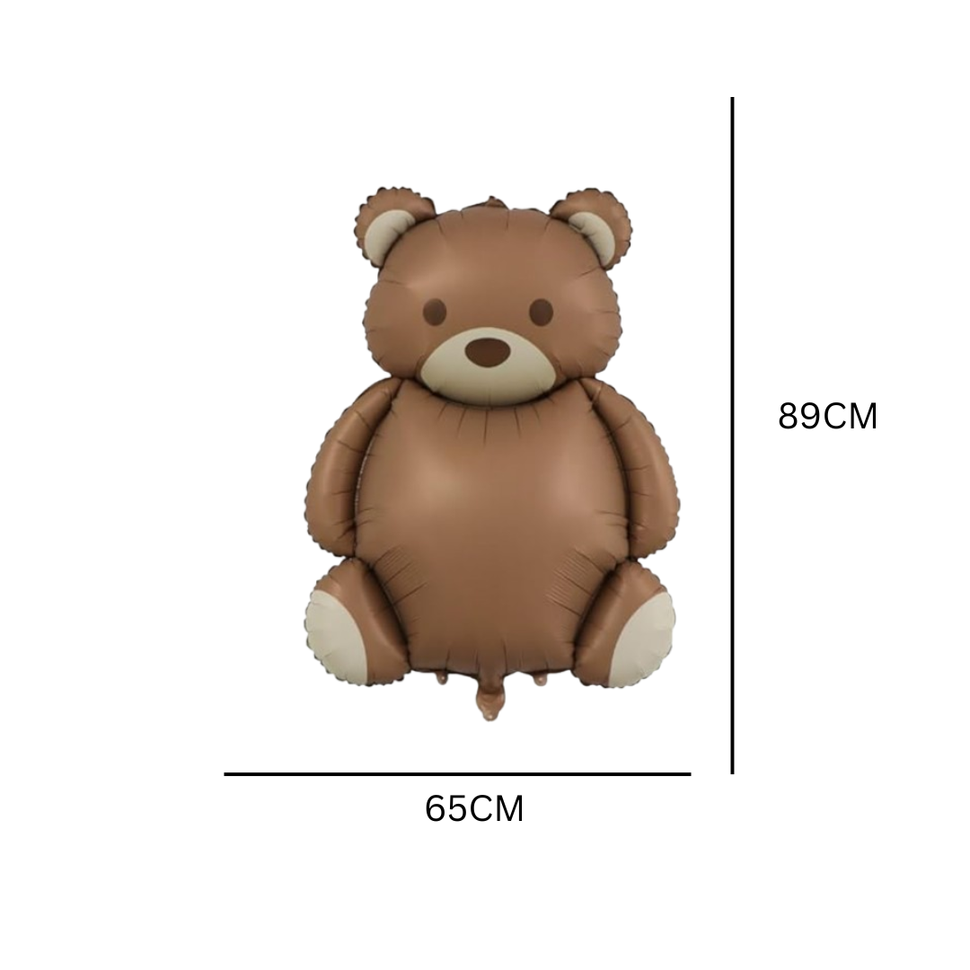 Teddy Bear Foil Balloon | Minimalist Brown Bear Design | Baby Shower & Birthday Decor