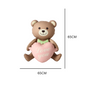 Teddy Bear Balloon with Pink Heart "Love You" – Cute Foil Balloon for Anniversaries, Baby Showers & Birthdays