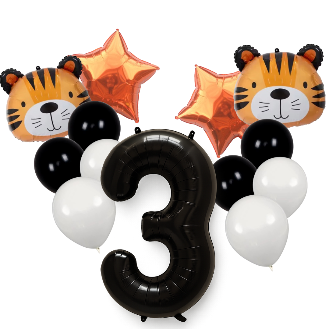 Tiger Balloon Decoration Set Jungle Safari Birthday Party Baby Shower Zoo Animal Balloons Helium Air Large Pack