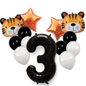 Tiger Balloon Decoration Set Jungle Safari Birthday Party Baby Shower Zoo Animal Balloons Helium Air Large Pack