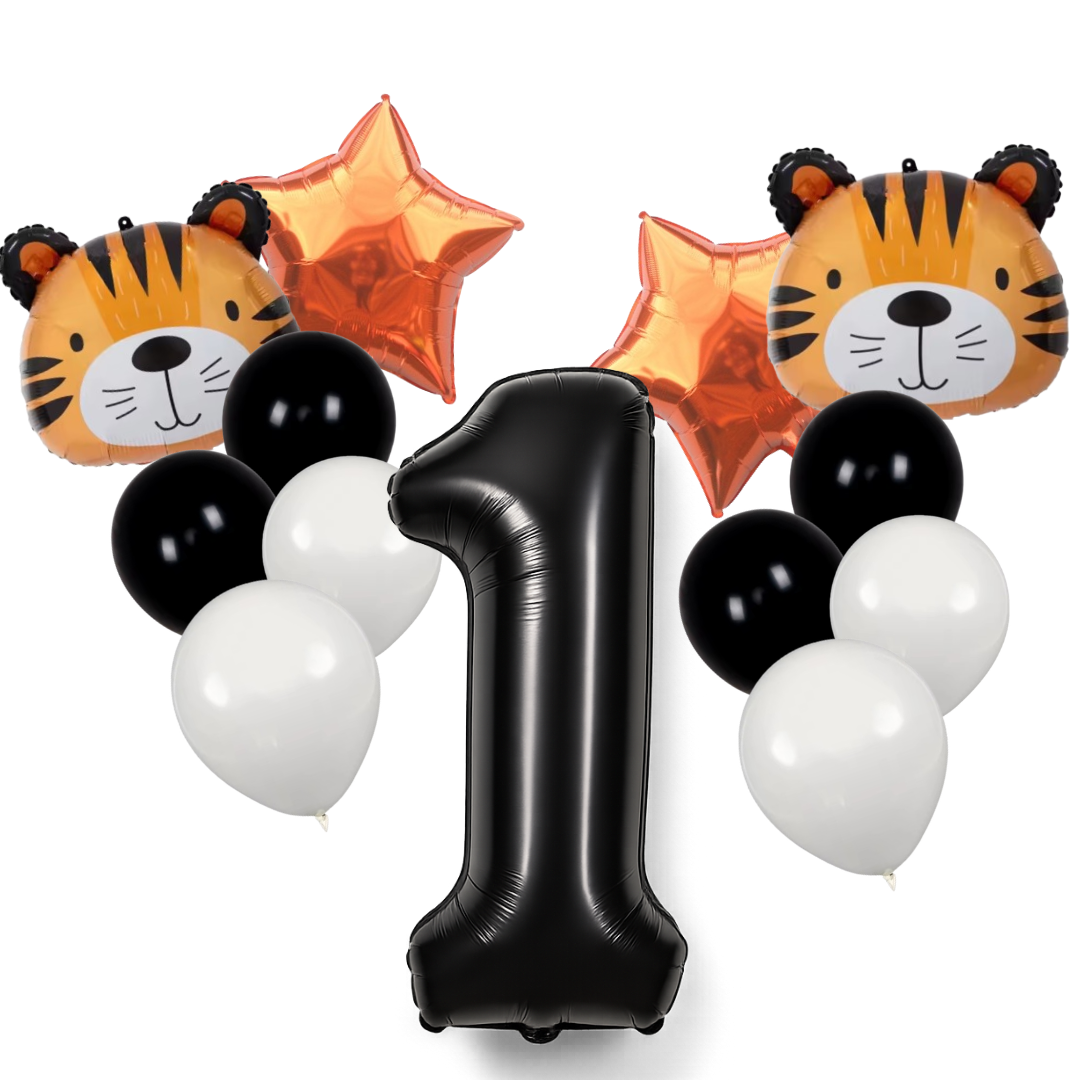 Tiger Balloon Decoration Set Jungle Safari Birthday Party Baby Shower Zoo Animal Balloons Helium Air Large Pack