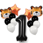 Tiger Balloon Decoration Set Jungle Safari Birthday Party Baby Shower Zoo Animal Balloons Helium Air Large Pack
