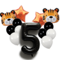 Tiger Balloon Decoration Set Jungle Safari Birthday Party Baby Shower Zoo Animal Balloons Helium Air Large Pack