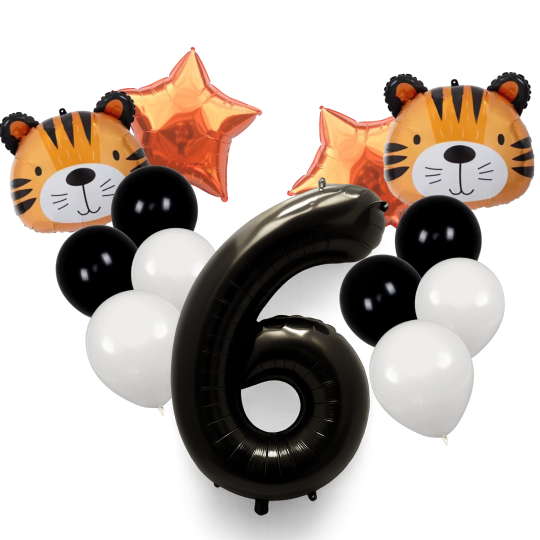 Tiger Balloon Decoration Set Jungle Safari Birthday Party Baby Shower Zoo Animal Balloons Helium Air Large Pack