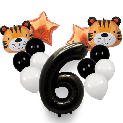 Tiger Balloon Decoration Set Jungle Safari Birthday Party Baby Shower Zoo Animal Balloons Helium Air Large Pack