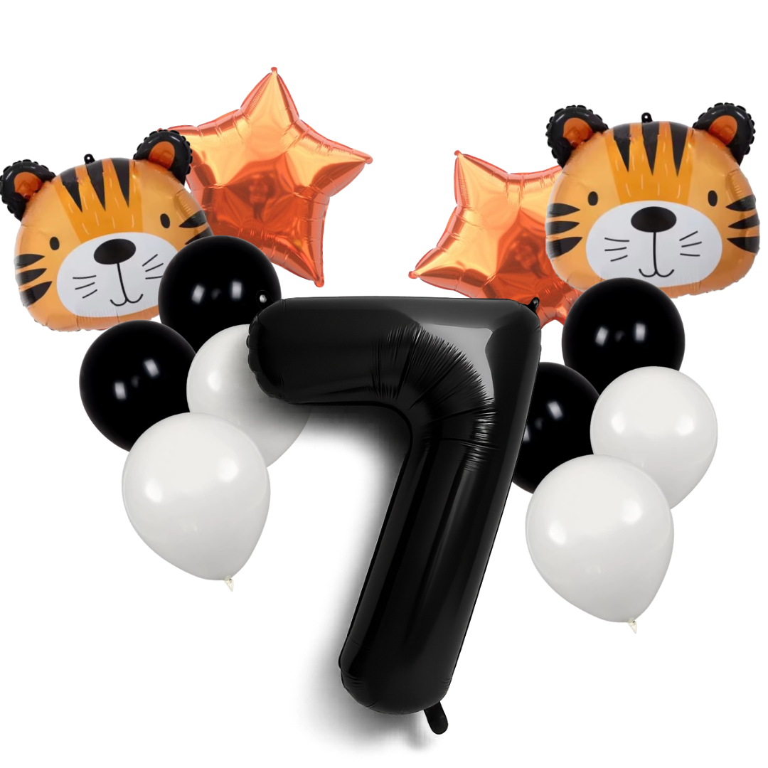Tiger Balloon Decoration Set Jungle Safari Birthday Party Baby Shower Zoo Animal Balloons Helium Air Large Pack