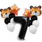 Tiger Balloon Decoration Set Jungle Safari Birthday Party Baby Shower Zoo Animal Balloons Helium Air Large Pack