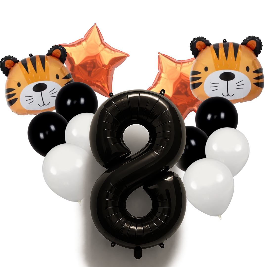 Tiger Balloon Decoration Set Jungle Safari Birthday Party Baby Shower Zoo Animal Balloons Helium Air Large Pack