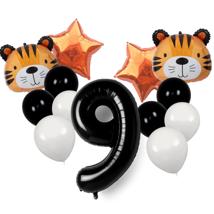Tiger Balloon Decoration Set Jungle Safari Birthday Party Baby Shower Zoo Animal Balloons Helium Air Large Pack