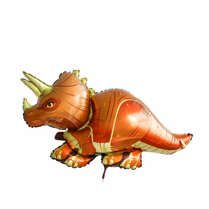Triceratops Dinosaur Balloon – Brown Foil Dino Party Decoration for Kids’ Birthdays