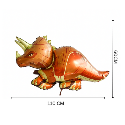 Triceratops Dinosaur Balloon – Brown Foil Dino Party Decoration for Kids’ Birthdays