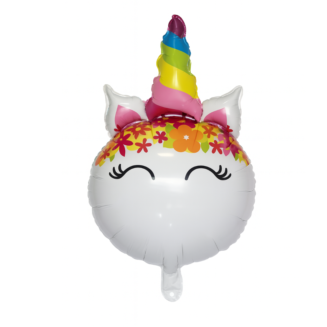 Unicorn Face Balloon 34" – Rainbow Foil Balloon for Party Decorations Theme