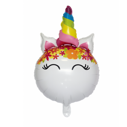 Unicorn Face Balloon 34" – Rainbow Foil Balloon for Party Decorations Theme