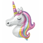 Unicorn Head Foil Balloon – Pastel Rainbow Mane Birthday Decoration