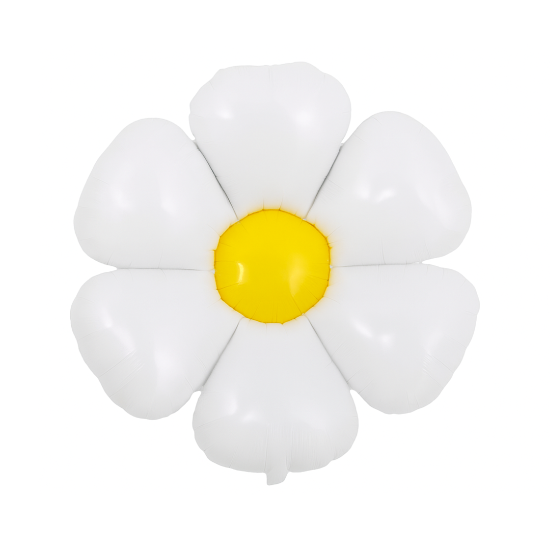 White Daisy Foil Balloon – Large 70cm Flower Shape for Party & Event Decoration