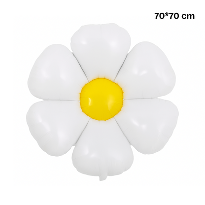 White Daisy Foil Balloon – Large 70cm Flower Shape for Party & Event Decoration