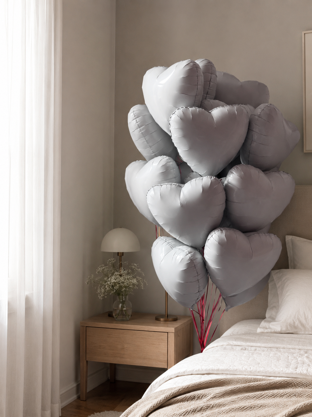 Heart Foil Balloon White – 18" Elegant Party Decoration