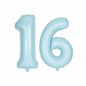 Baby Blue 16th birthday number balloons 40 inch foil set