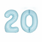 Baby Blue 20th birthday number balloons 40 inch foil set