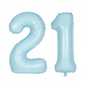 Baby Blue 21st birthday number balloons 40 inch foil set