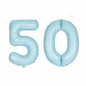 Baby Blue 50th birthday number balloons 40 inch foil set