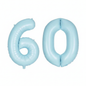 Baby Blue 60th birthday number balloons 40 inch foil set